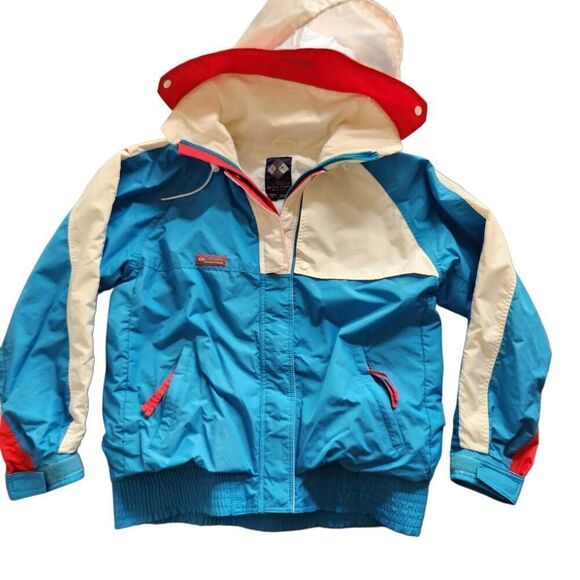 Columbia 90s retro Double layer reversible winter jacket hoodie puffer windbreak - Picture 2 of 13